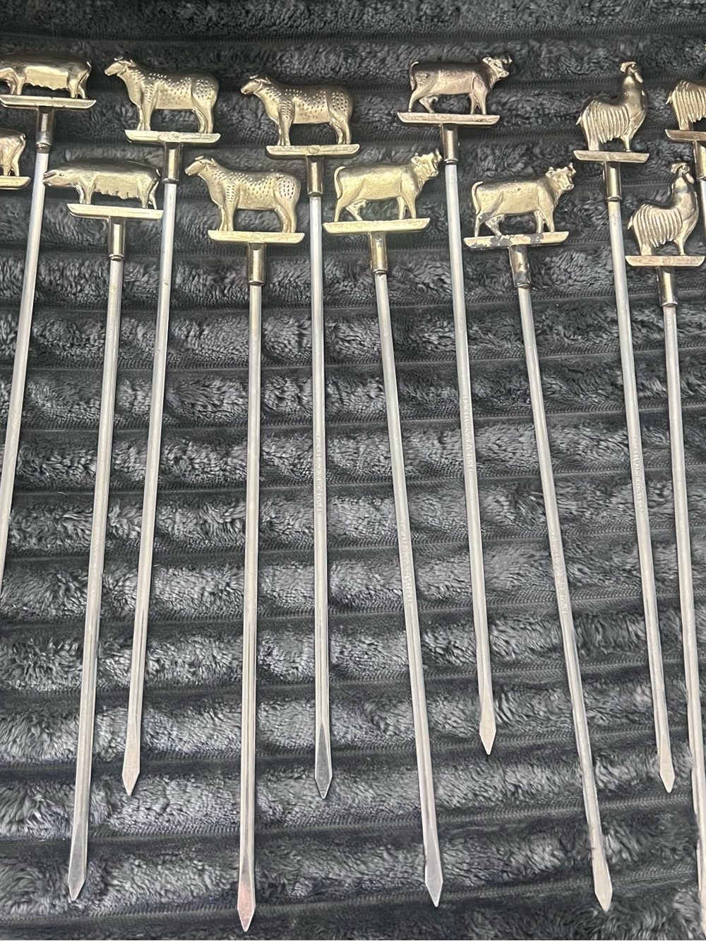 BBQ Williams Sonoma Brass Animal Skewers 12 total